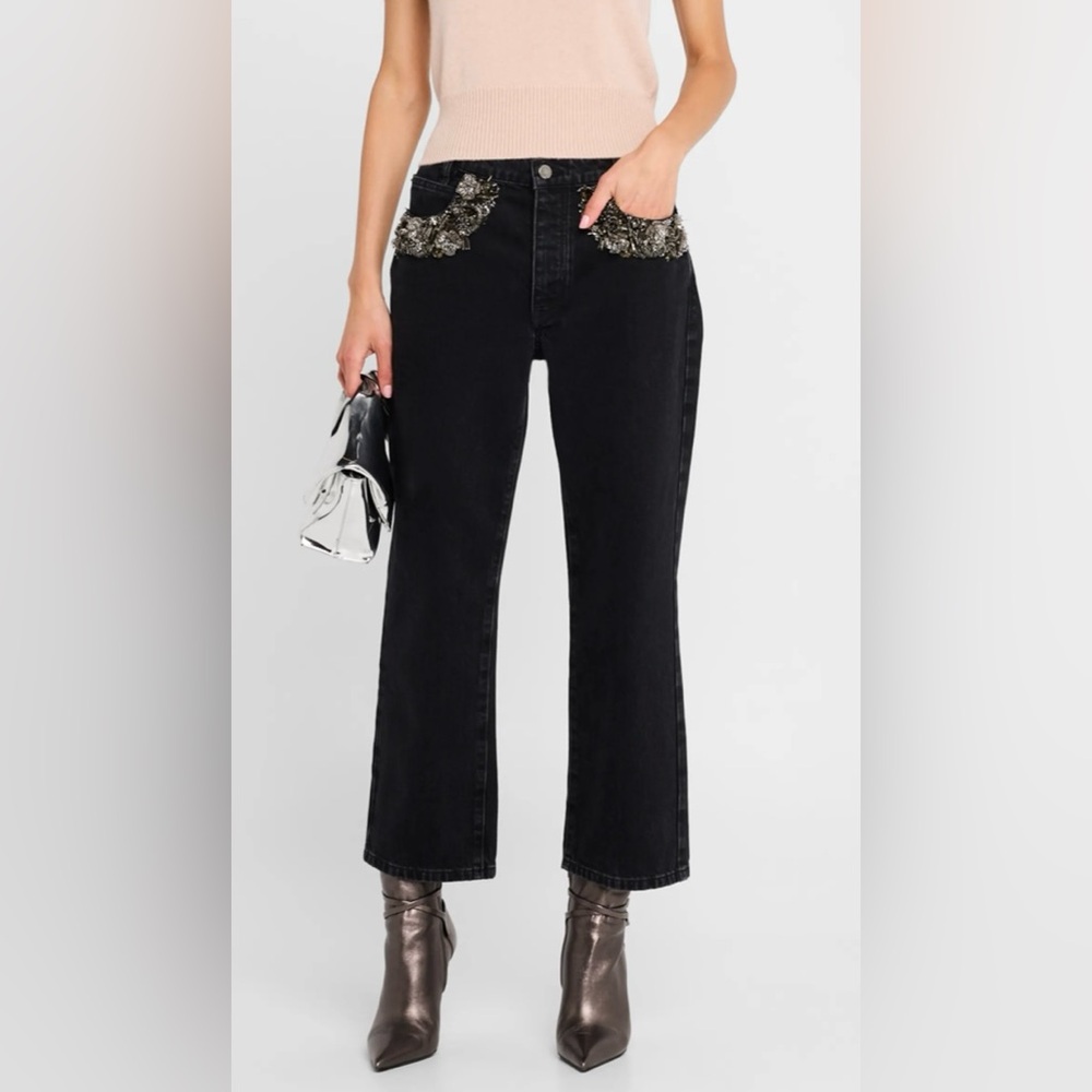 FRAME DENIM Embellished Black Jeans / Atelier of denim